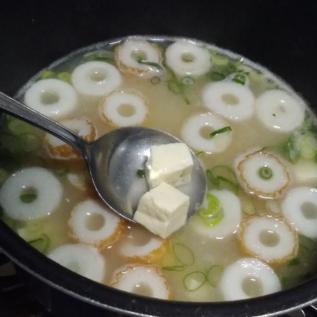 竹輪と豆腐とネギのお味噌汁(白味噌&合わせ味噌)