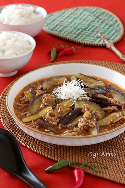 【電子レンジで紫色をキープ!】ピリ辛!麻婆茄子