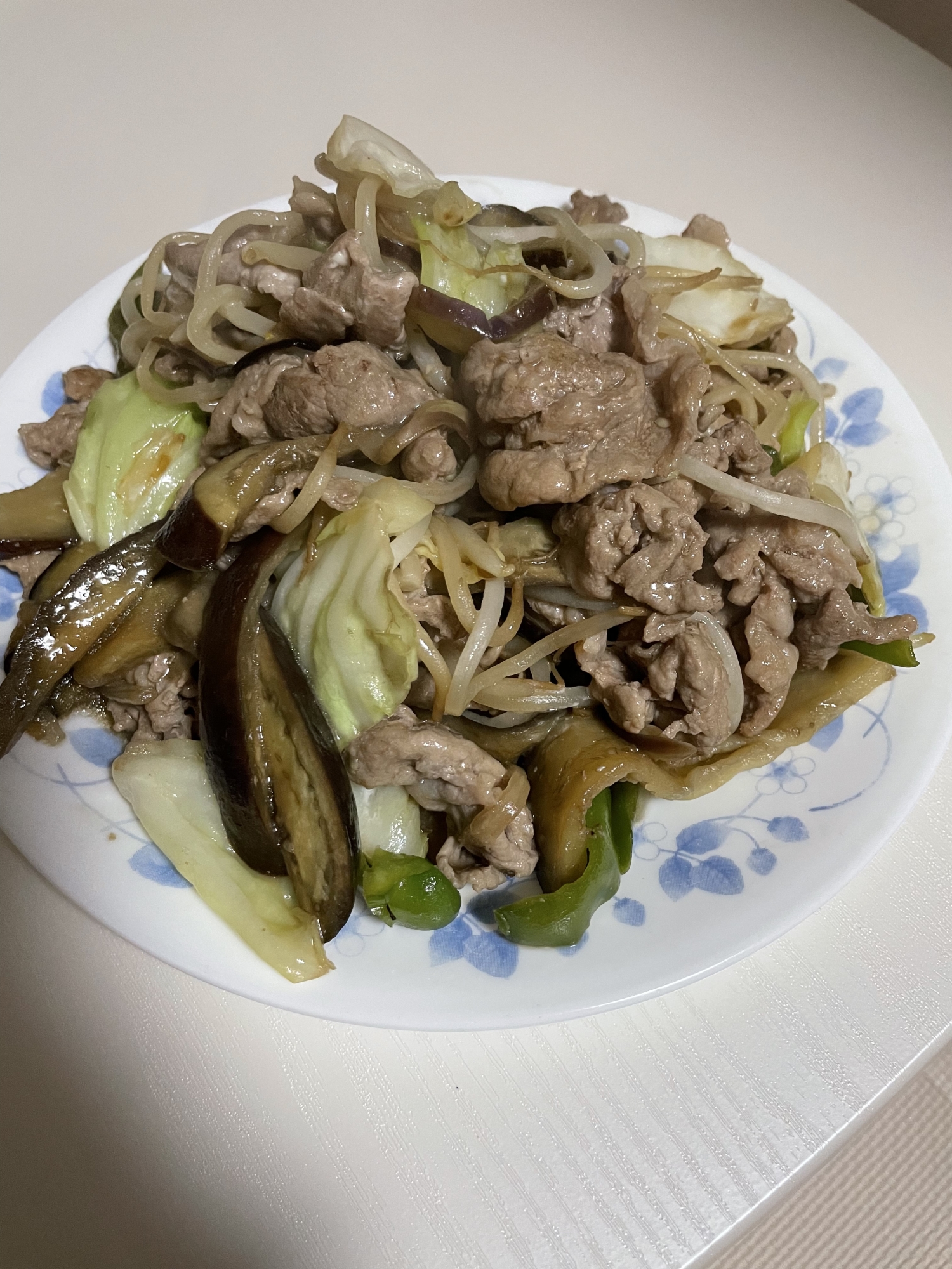 豚肉と茄子の味噌マヨ炒め