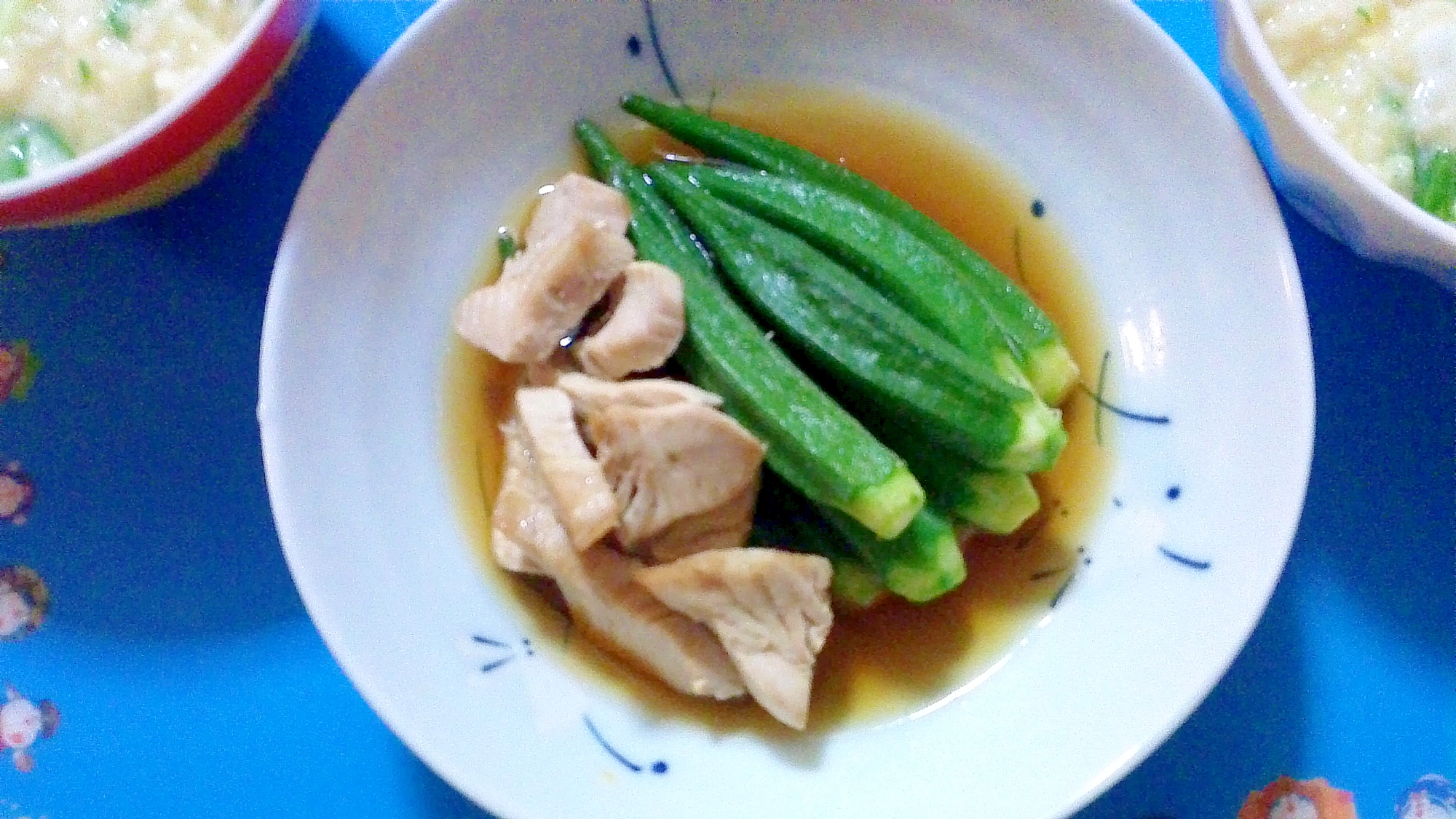オクラとマグロの生姜煮