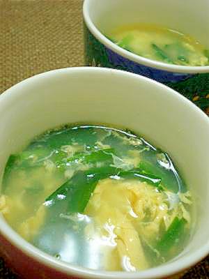 中華風ニラ玉スープ