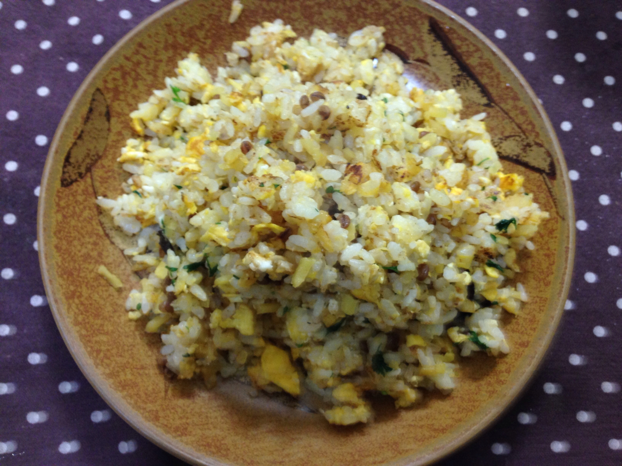 沢庵と卵の醤油麹炒飯