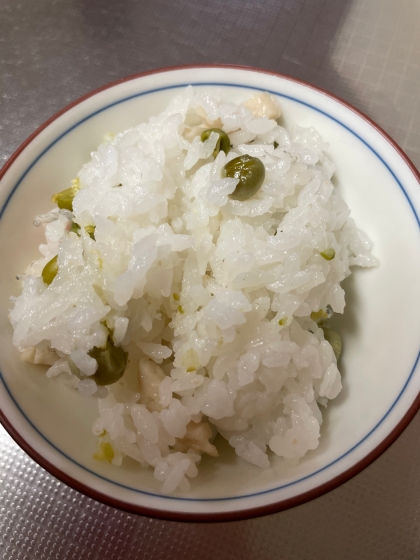 主夫がつくる豆ご飯