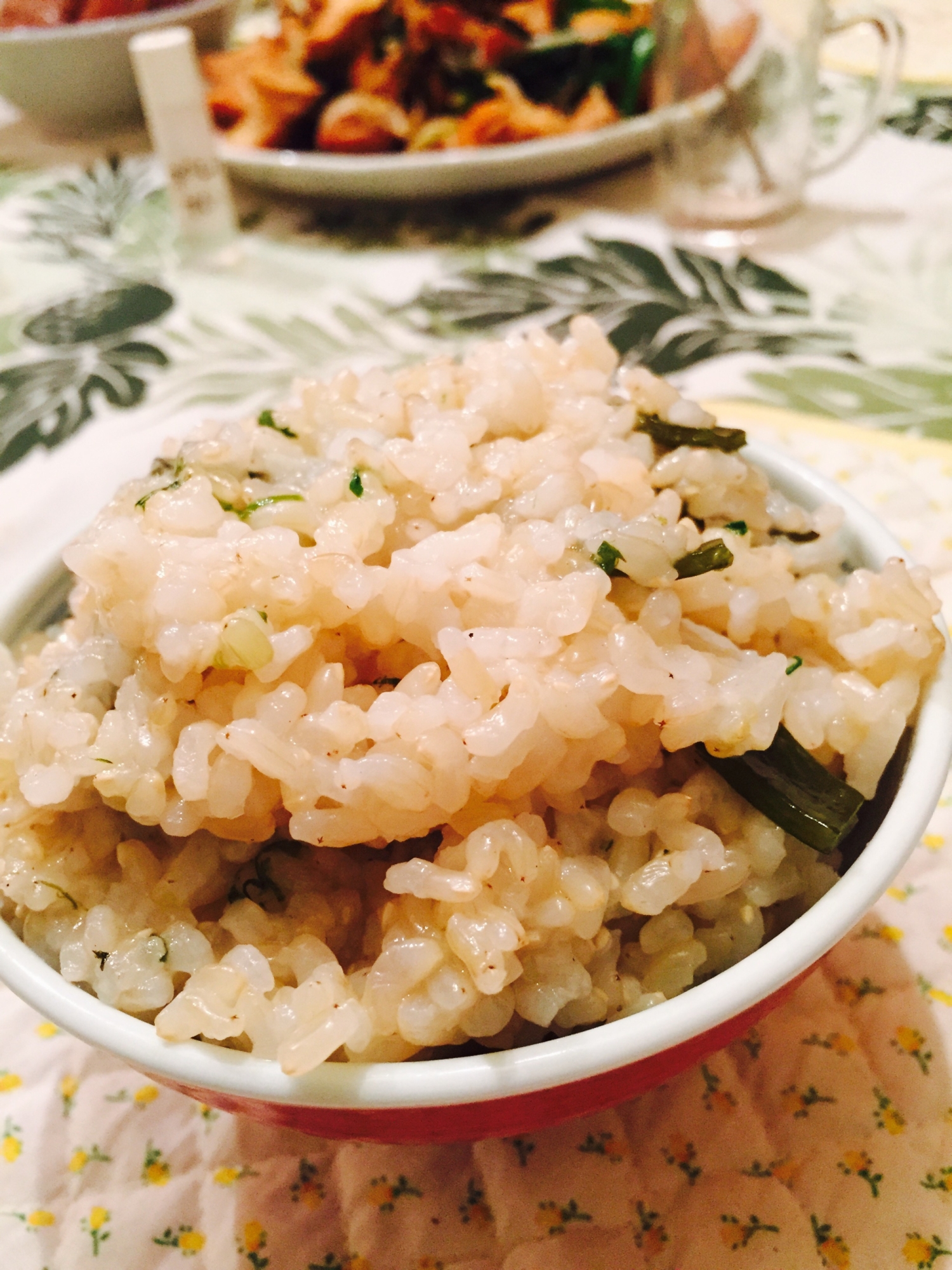 よもぎと昆布の混ぜご飯