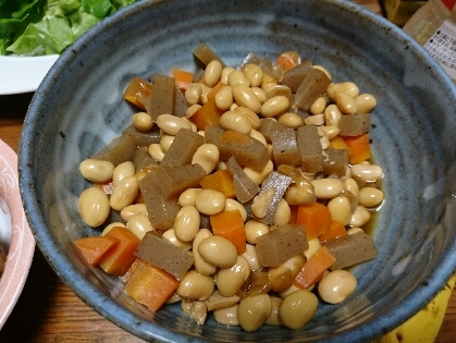 大豆水煮を使って☆あっさり煮豆