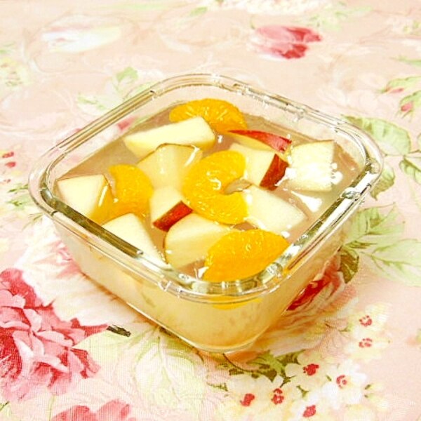 蜜柑と林檎の梅酒ゼリー レシピ 作り方 By 小太郎１２１２ 楽天レシピ