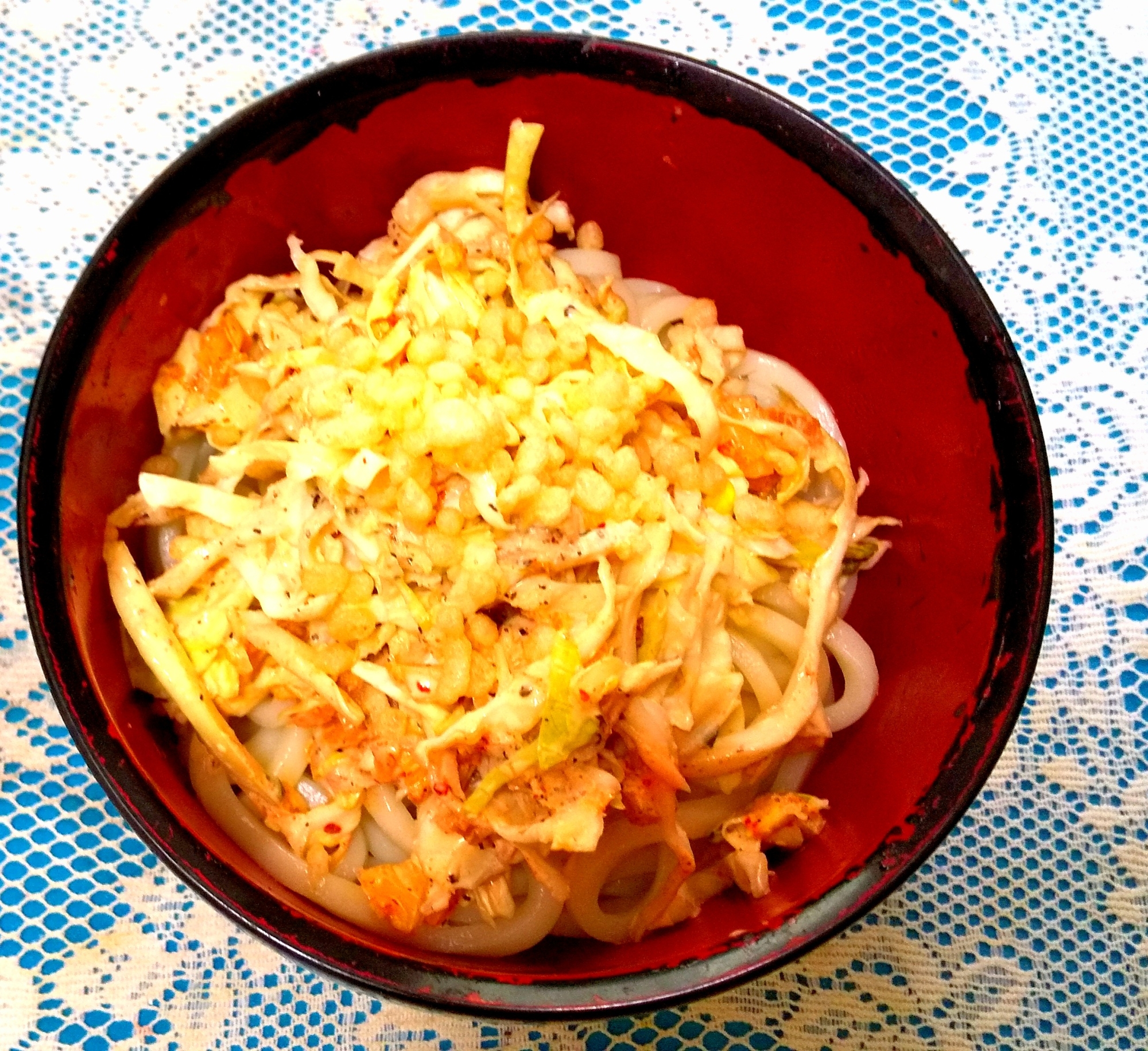 ツナと野菜のサラダうどん