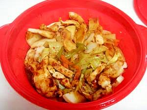 筍レシピ(2)　シリコンスチーマーｄｅ鶏と筍の回鍋肉風