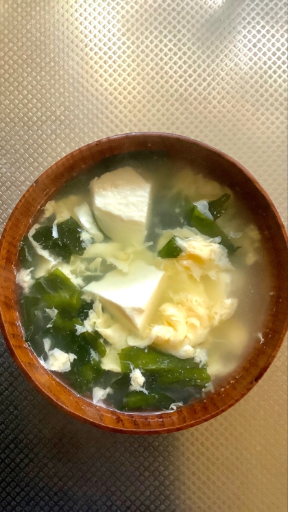 崩し豆腐と卵の優しいスープ