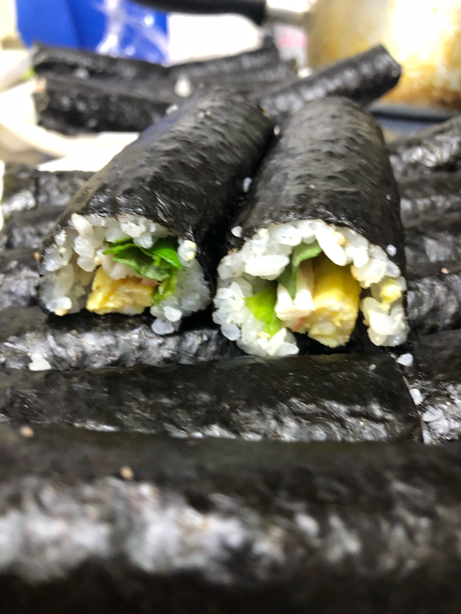 節分に♪卵、カニカマ、大葉の恵方細巻き