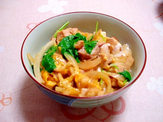 つゆの素で簡単おやこ丼