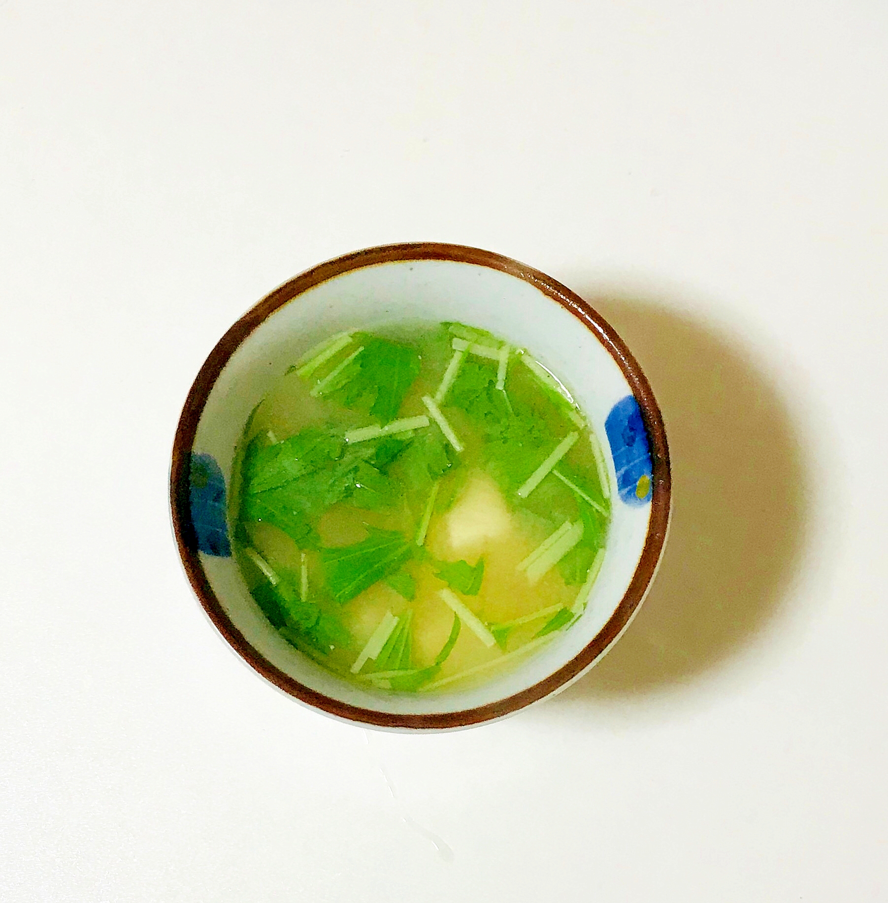 水菜とジャガイモの簡単味噌汁