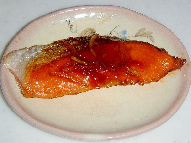 柚子茶で！鮭の照り焼き