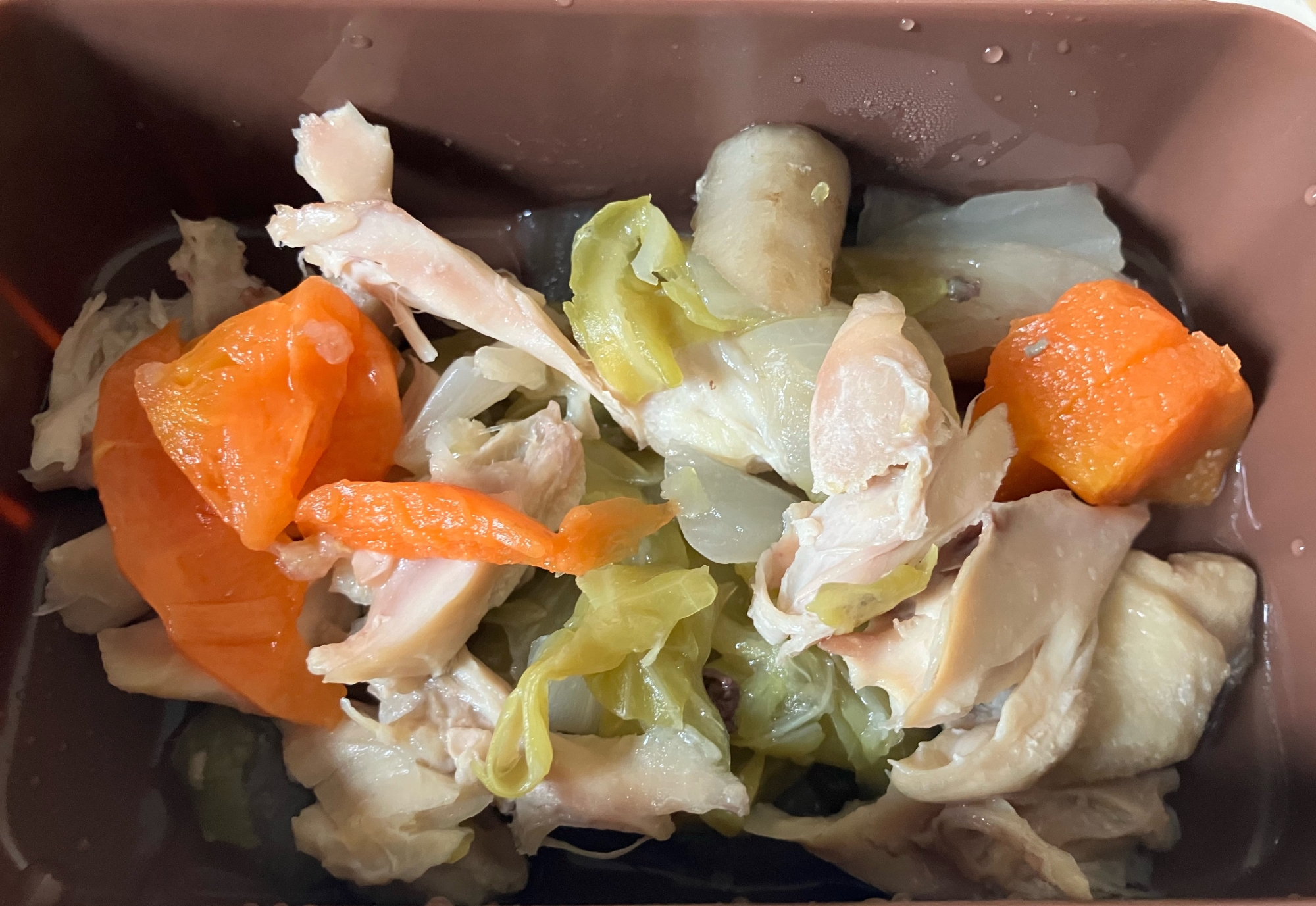 人参と白菜とごぼうの鶏肉煮