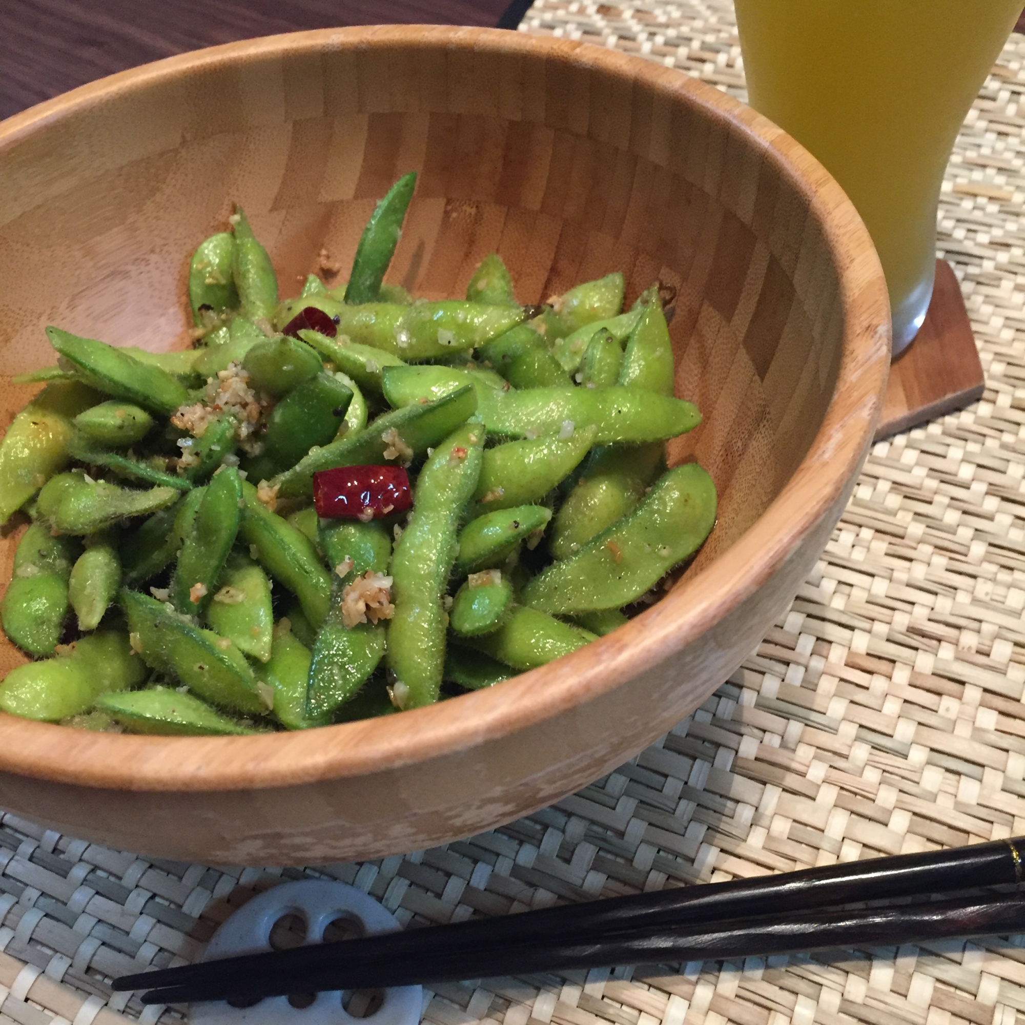 バルで人気の枝豆ペペロンチーノ♪