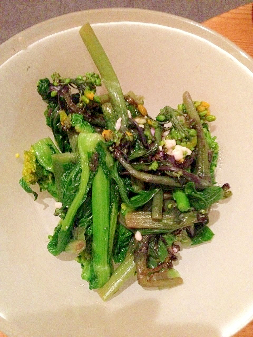 菜の花と紅菜苔の塩麹ポン酢和え レシピ 作り方 By Macman3737 楽天レシピ