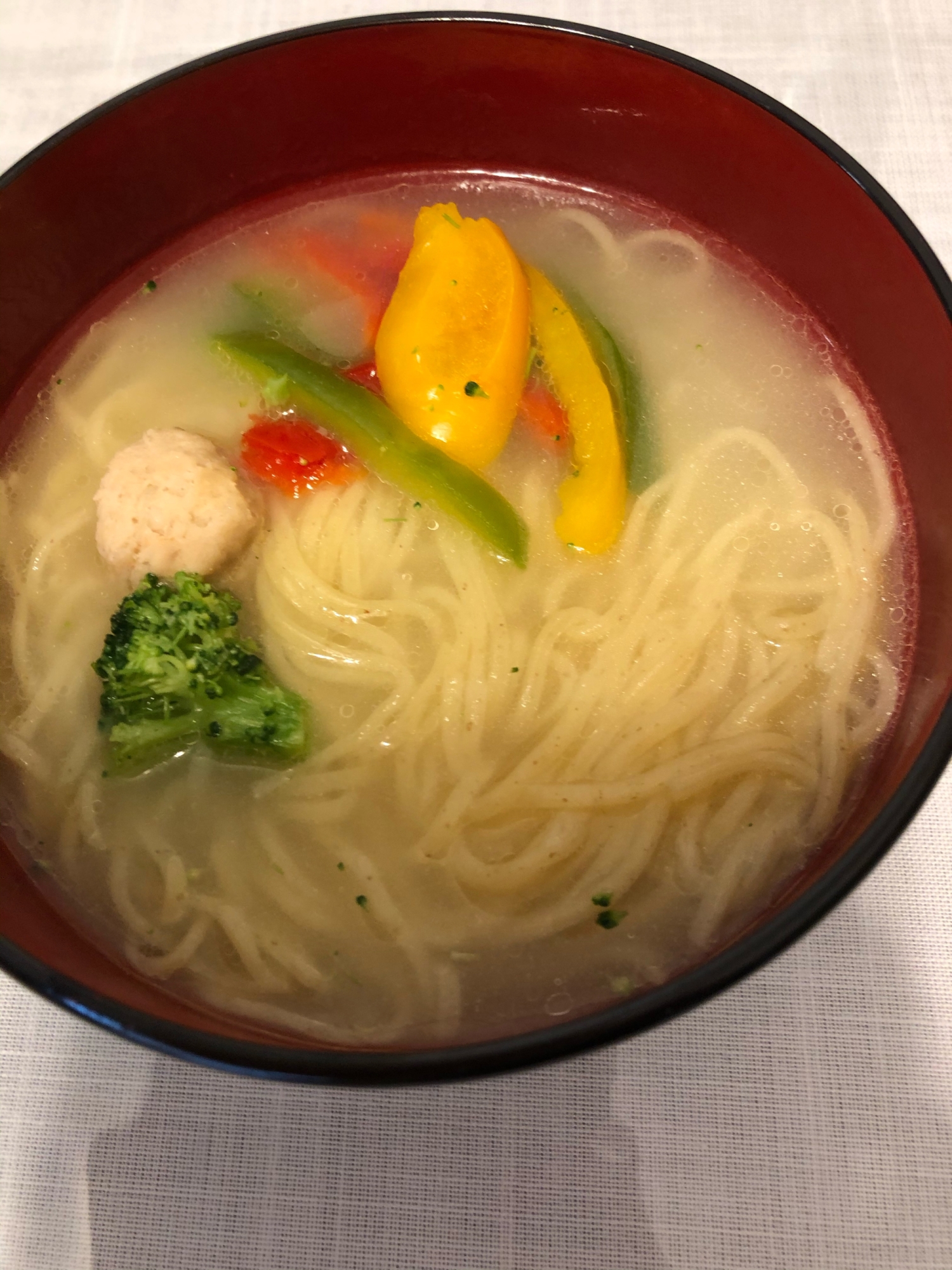 パプリカとブロッコリーと肉団子のせゆず塩ラーメン レシピ 作り方 By ズボラでもおいしいごはんが食べたい 楽天レシピ