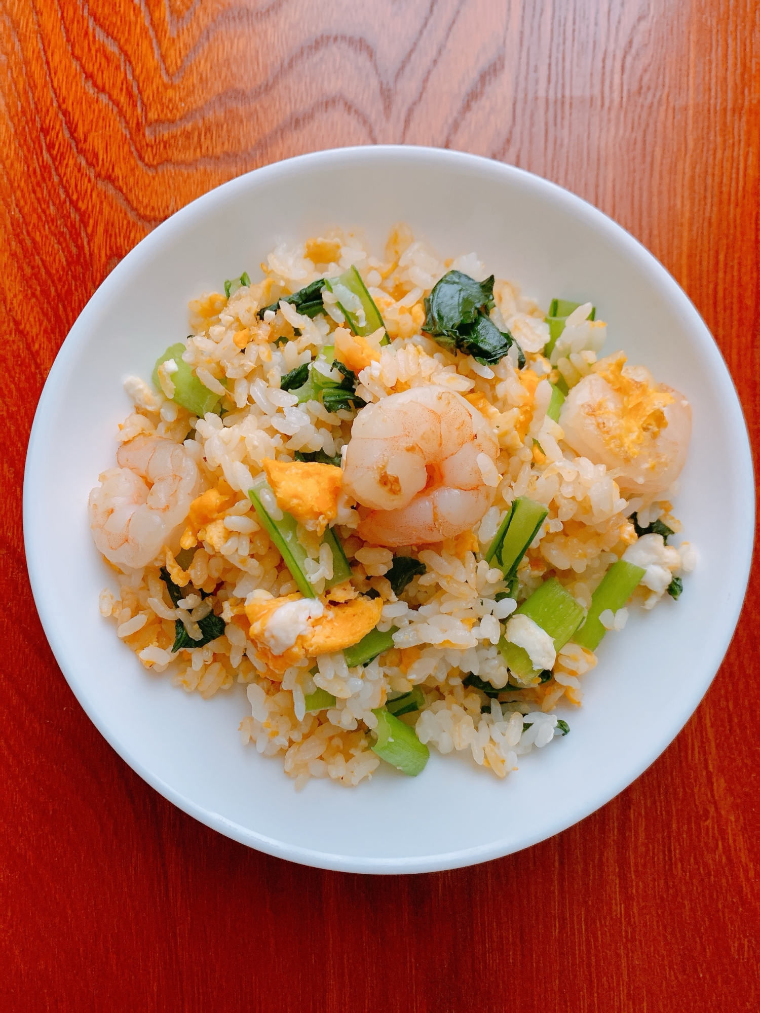 えびと小松菜のチャーハン