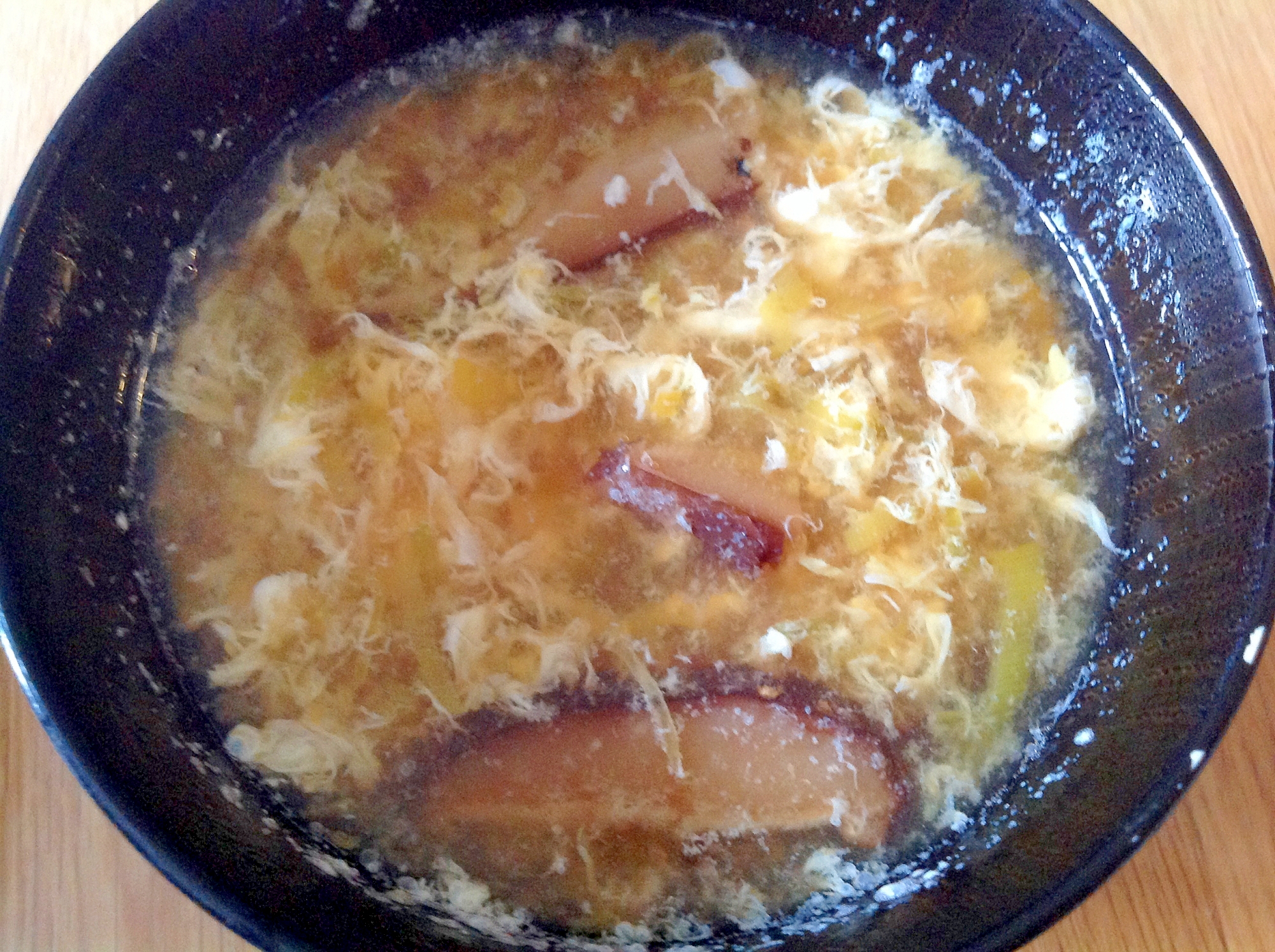 干し椎茸と長ネギ入り卵スープ