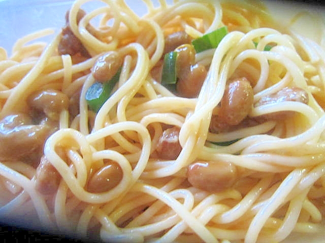 葱と納豆醤油パスタ