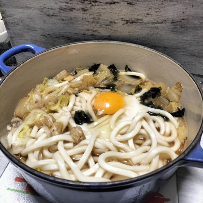 月見鍋焼きうどん