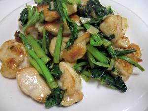 中華風 とり胸肉と小松菜炒め