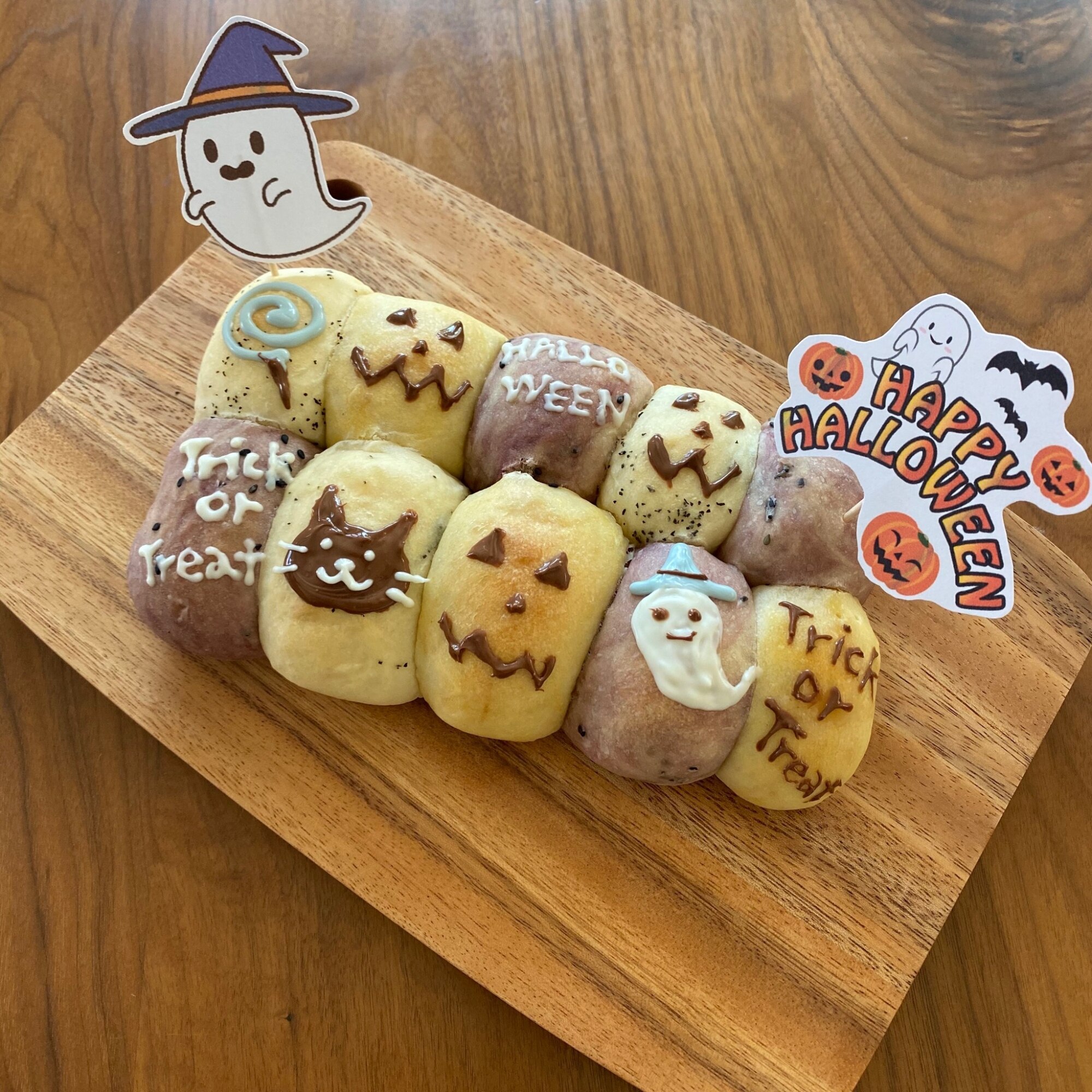 ハロウィン＊ちぎりパン＊3種類 レシピ・作り方 by CocoNut kitchen 