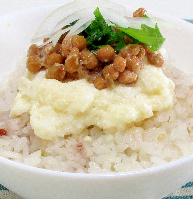 雑穀ご飯のおろし納豆のっけ丼