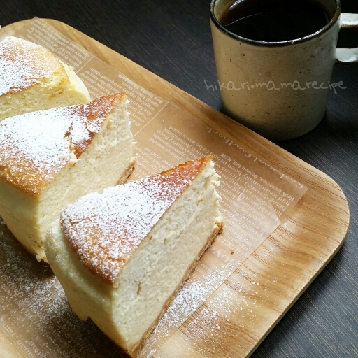 バター.生クリ無し♪Ｗ食感ヘルシー豆腐チーズケーキ