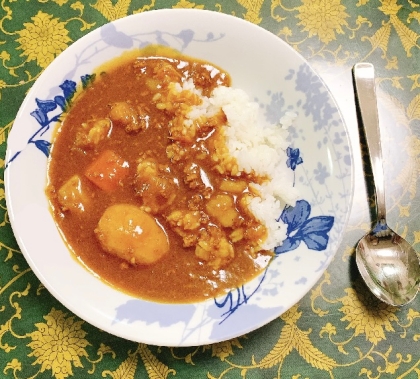 カレー風味の鶏挽肉のタレ漬け