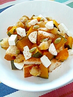 お手伝いレシピ かぼちゃと栗のチーズケーキ風 レシピ 作り方 By Nyan260 楽天レシピ