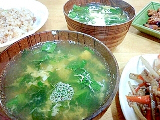 中華風☆簡単！カブの葉スープ