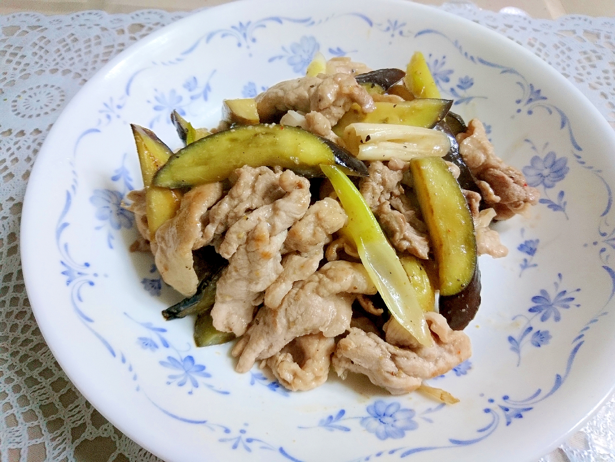 茄子と豚肉のうま塩ドレッシング炒め