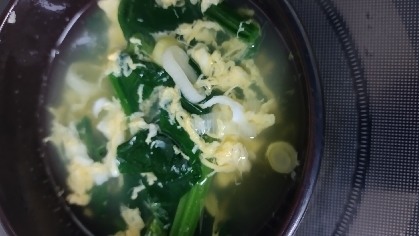 ほうれん草と白ねぎと卵の中華スープ