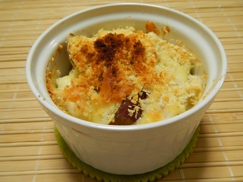 さつま芋と蒸し鶏のサク・トロー♪Ｗチーズ焼き