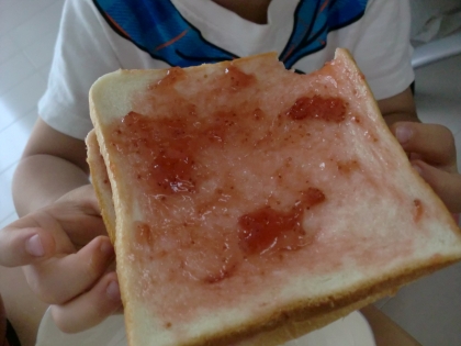 息子が美味しい！と２枚ペロッと食べました（＾＾）
御馳走様でした！