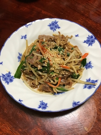 すき焼きのタレで❤温まる肉野菜炒め♪（ニラ、南瓜）