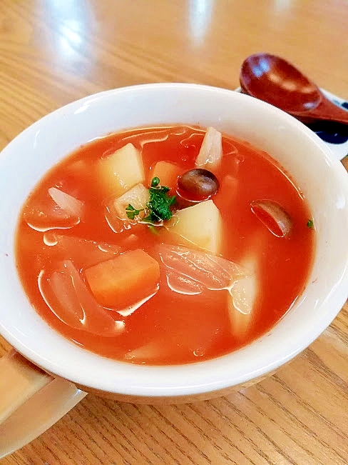 ささみと野菜のトマトのスープ