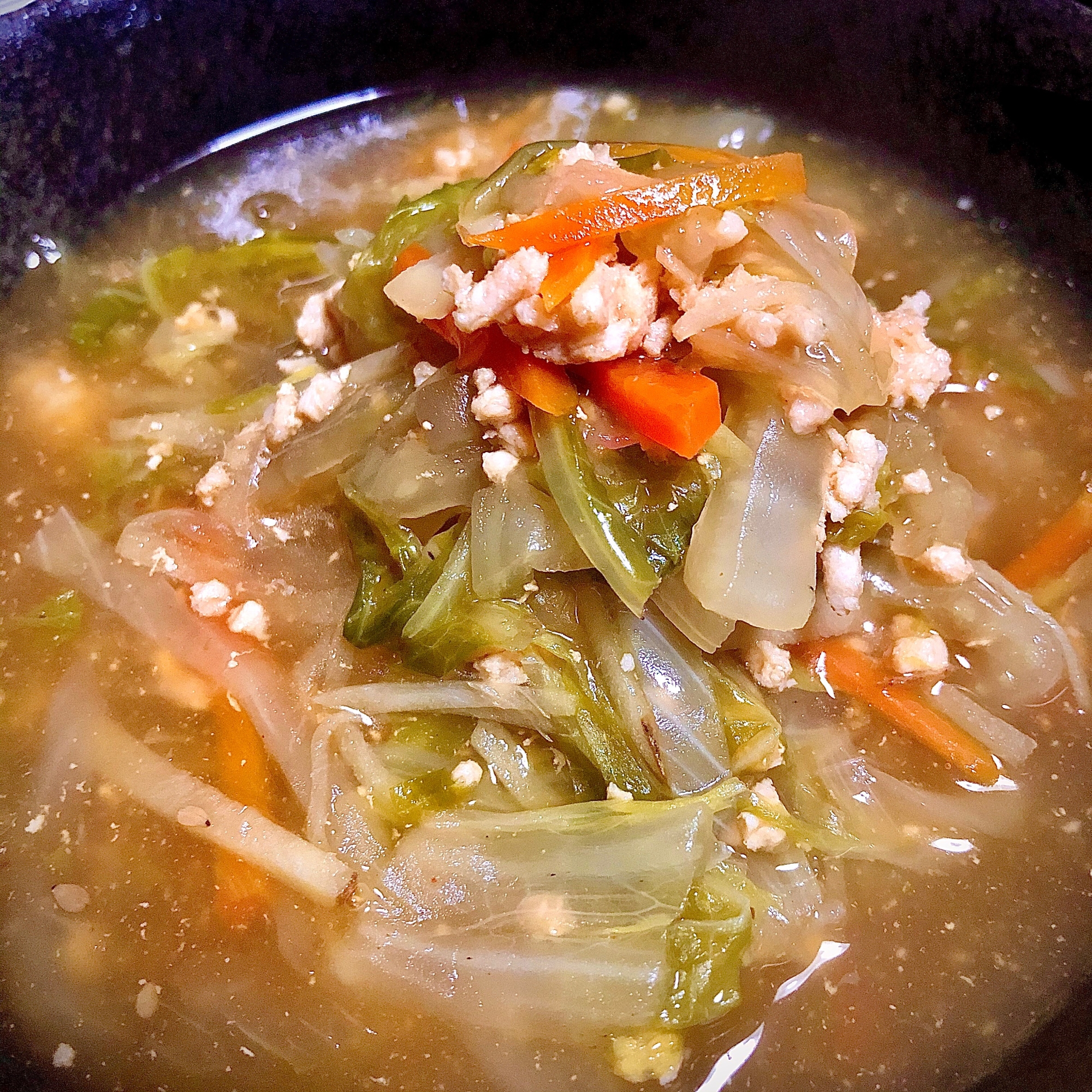 生姜たっぷり☆ぽかぽか白菜のスタミナあんかけスープ