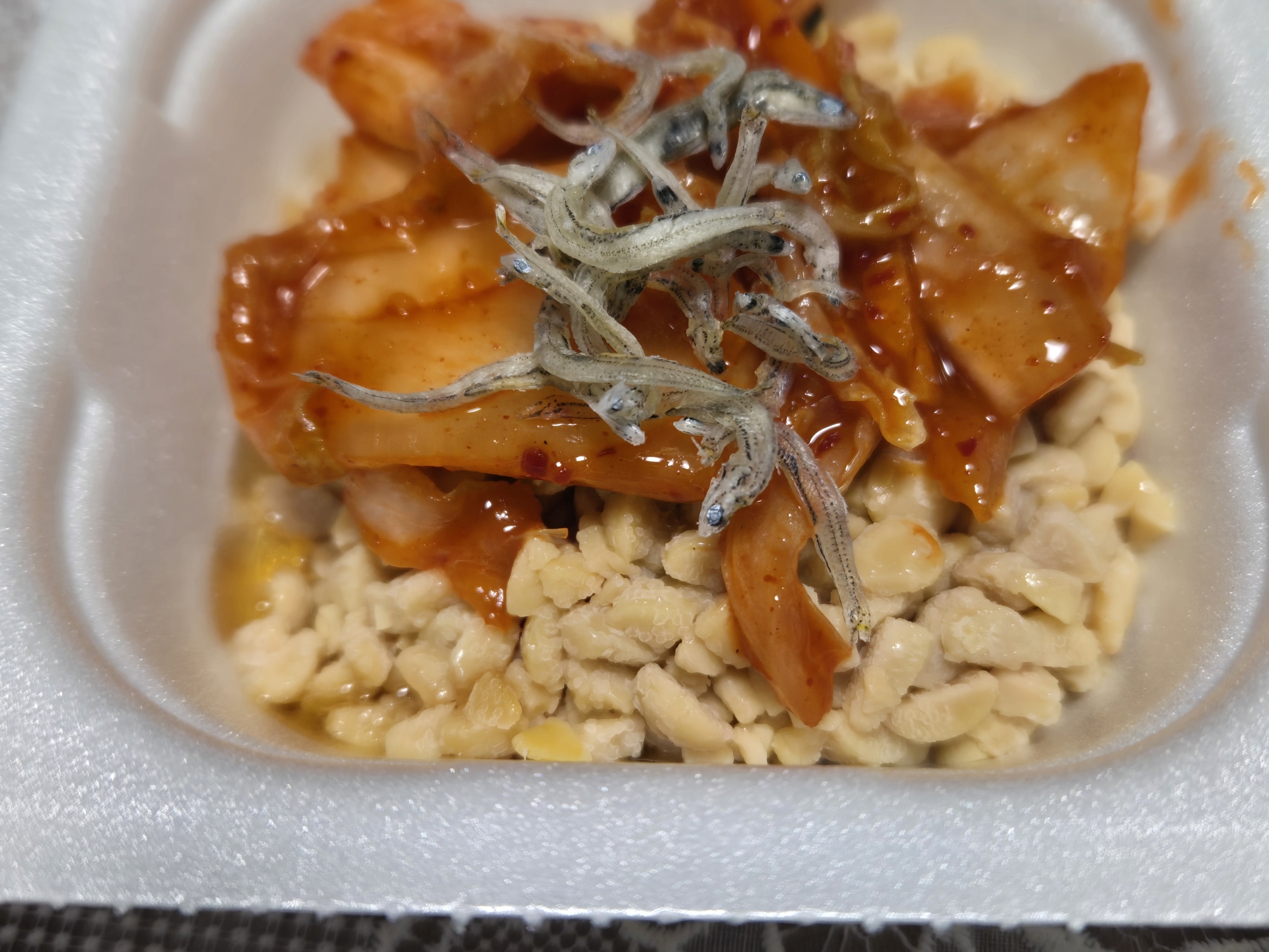 キムチとしらすの納豆