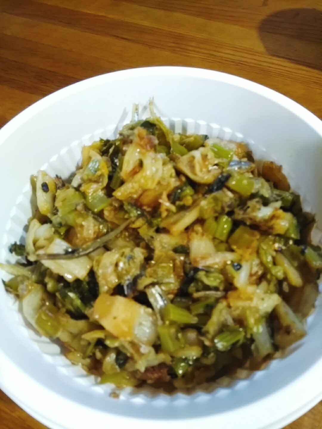 白菜漬けと大根葉の炒め煮！