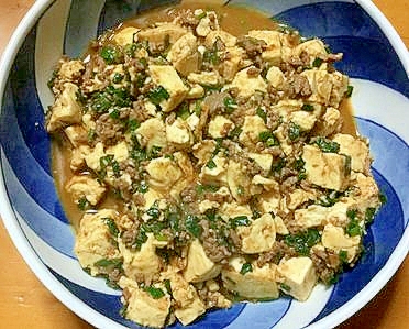 豆腐とひき肉のケチャップソース炒め
