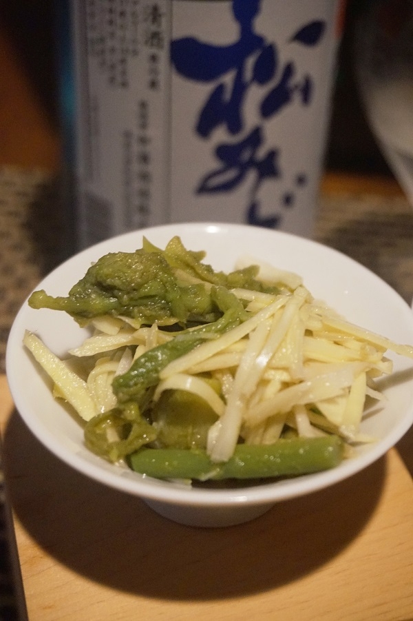 【能登食材】うどと筍姫皮の塩ポン酢和え