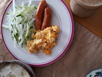 朝食に☆　たらこバター味のスクランブルエッグ