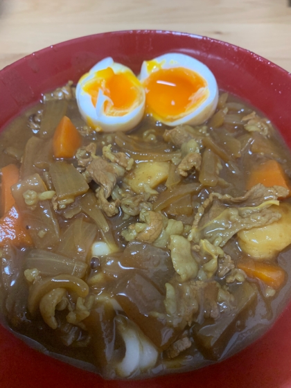 カレーうどんに入れてみました^ ^