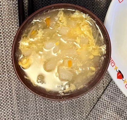 新じゃがと玉ねぎの ふんわり卵スープ