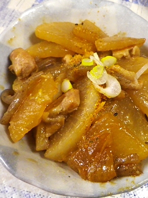 鶏つきコン大根のネギ味噌煮