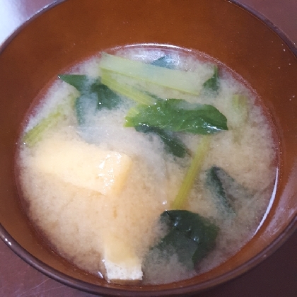 小松菜と揚げの味噌汁