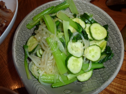 小松菜ときゅうりの春雨サラダ
