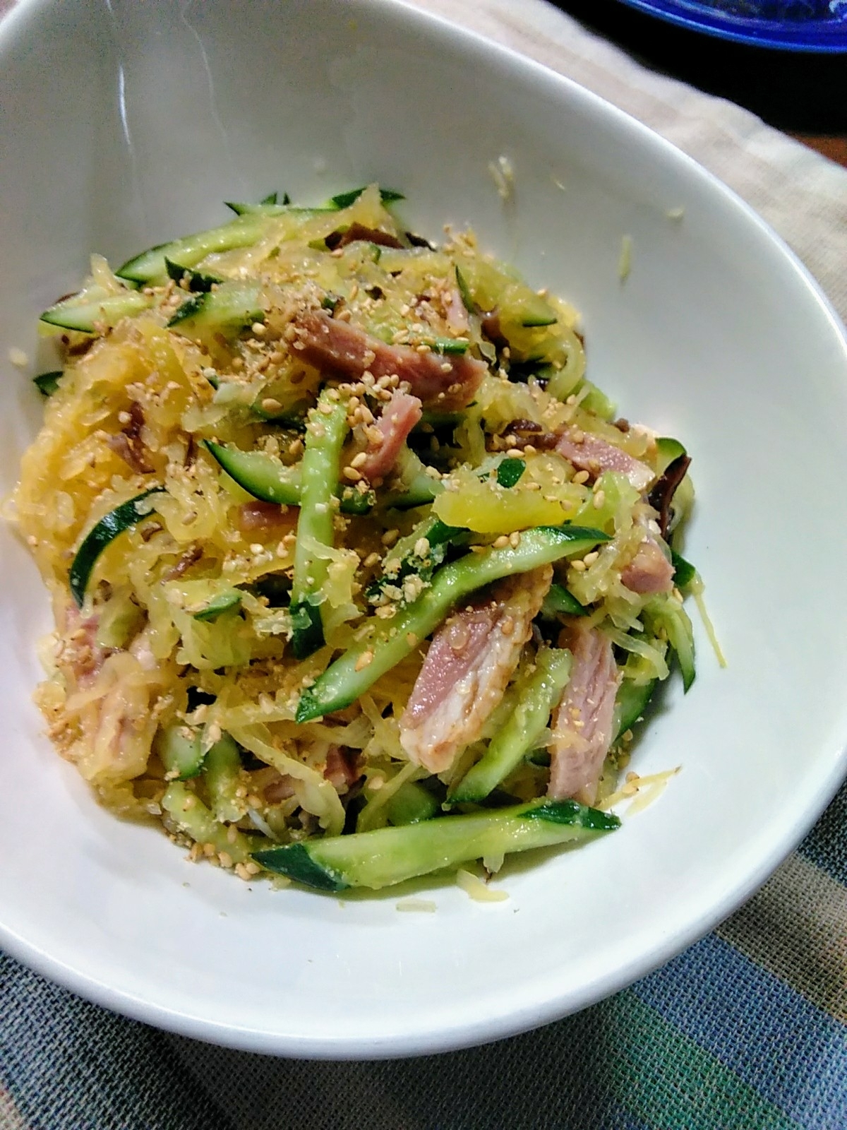 爽やかそうめん瓜の酢の物（チャーシュー入り）